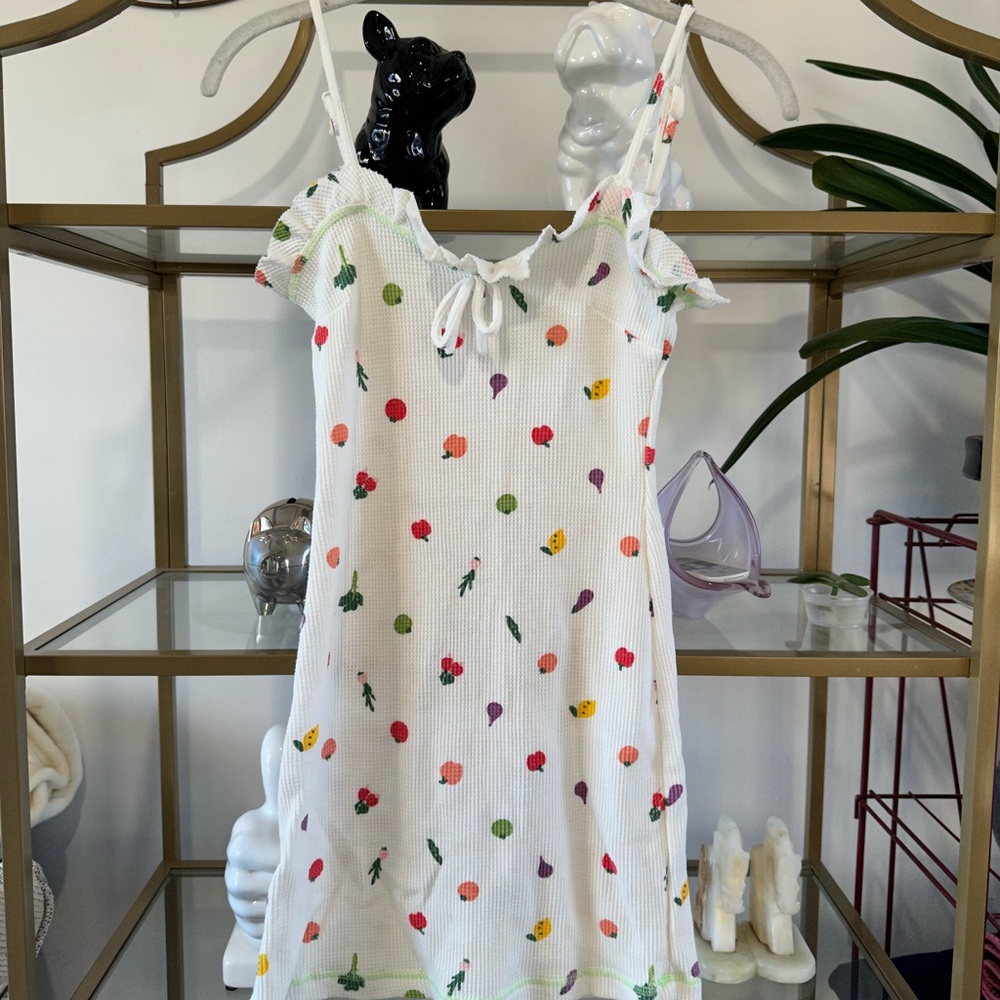 Fruit ruffle mini dress